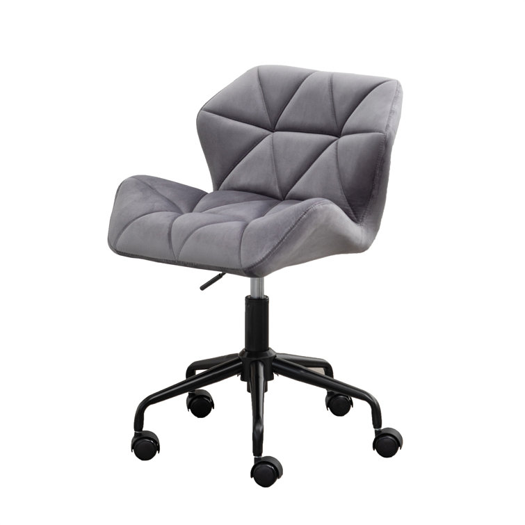 Eldon Diamond Tufted Gray Velvet Adjustable Swivel Office Chair