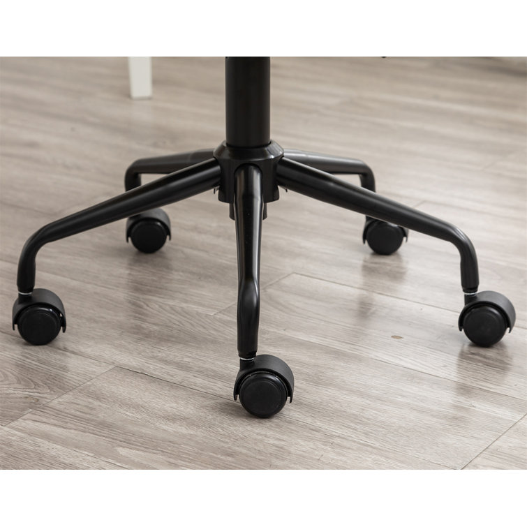 Blue Velvet Armless Swivel Office Chair
