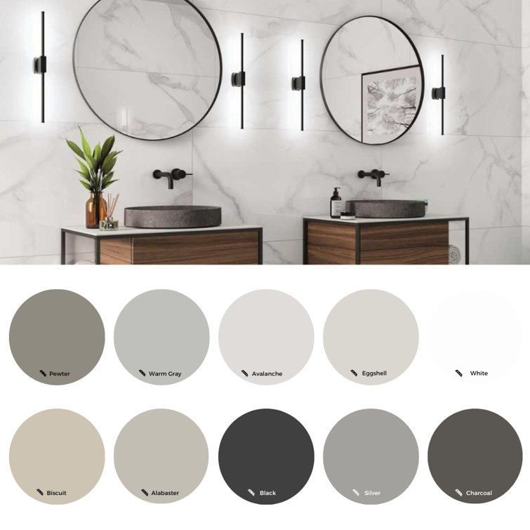 Adonis 24" x 48" White Porcelain Marble Look Floor and Wall Tile