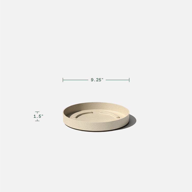 Sand Plastic-Stone 10" Planter Tray Set of 2