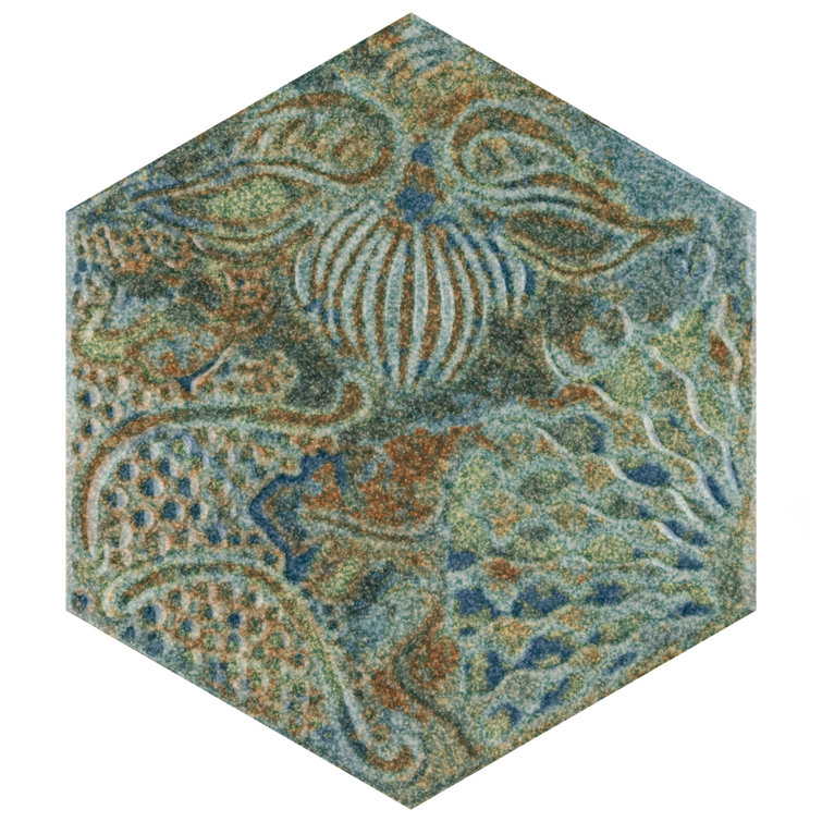 Gaudi Ocean Hexagon Porcelain Wall and Floor Tile