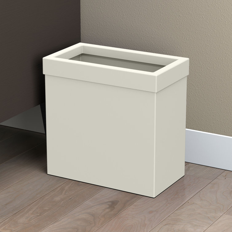 Matte Pearl Stainless Steel Rectangular Pull-Out Waste Basket