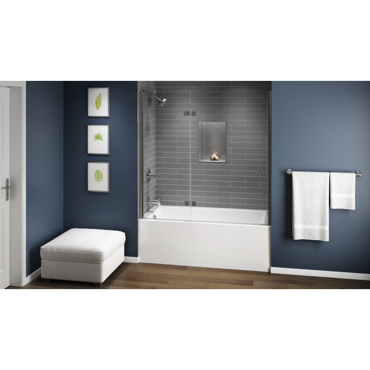 Oyster Acrylic Rectangular Alcove Soaking Bathtub with Left Drain