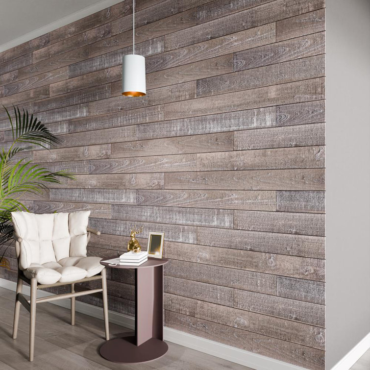 Antique Distressed Poplar Barn Wood Wall Planks 4 ft. 6-Pack