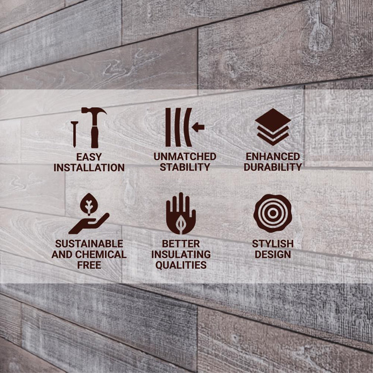 Antique Distressed Poplar Barn Wood Wall Planks 4 ft. 6-Pack