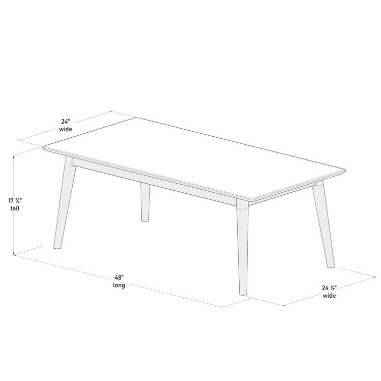 Pecan Solid Wood Mid-Century Modern Rectangular Coffee Table
