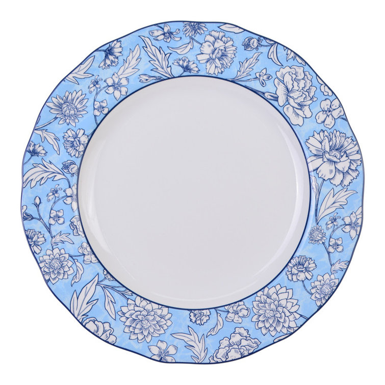 Cleremont Blue Floral Porcelain 12-Piece Dinnerware Set