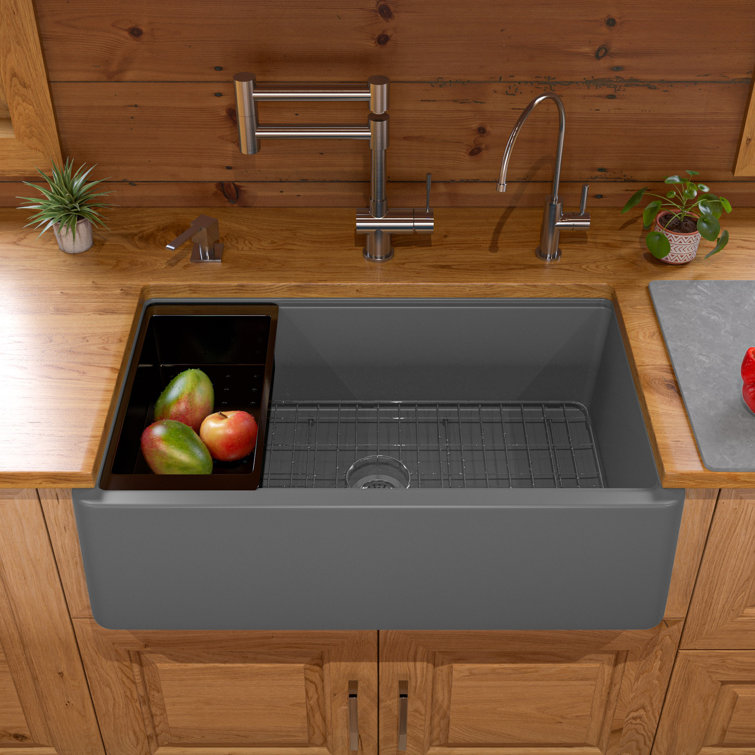 Titanium 33'' Granite Composite Single Bowl Farmhouse Sink