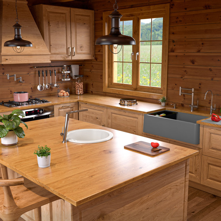 Titanium 33'' Granite Composite Single Bowl Farmhouse Sink