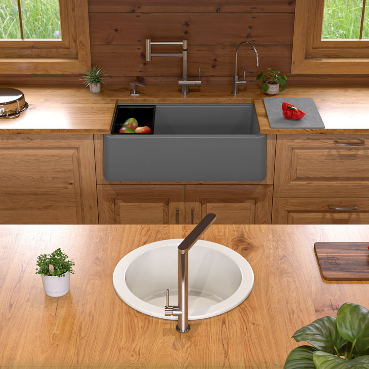 Titanium 33'' Granite Composite Single Bowl Farmhouse Sink