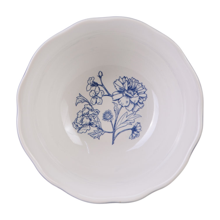 Cleremont Blue Floral Porcelain 12-Piece Dinnerware Set
