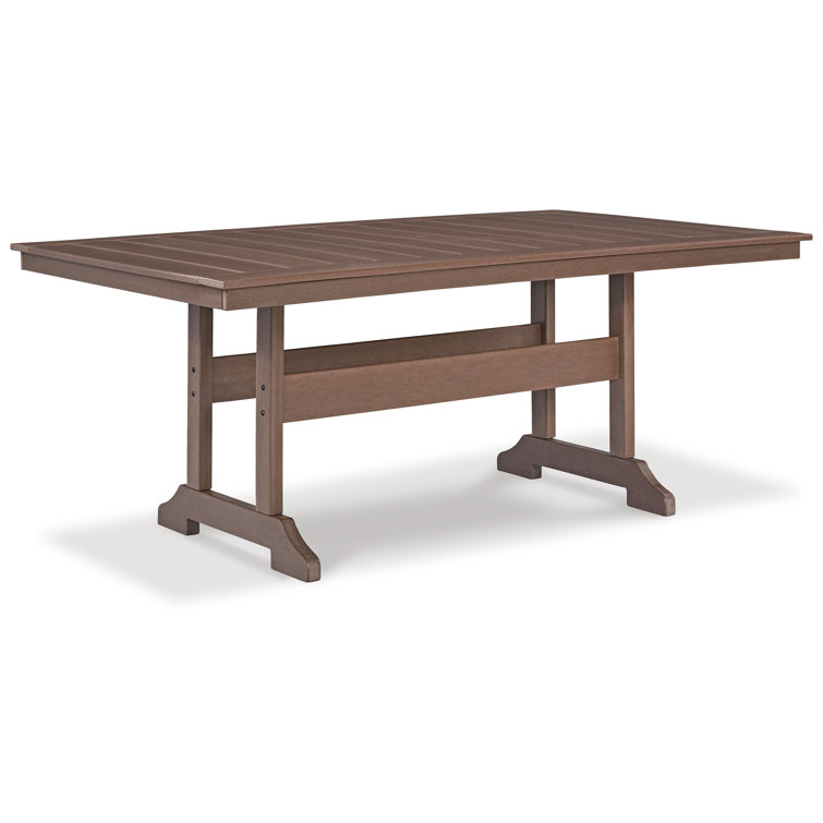 Emmeline 72'' Brown HDPE Transitional Outdoor Dining Table