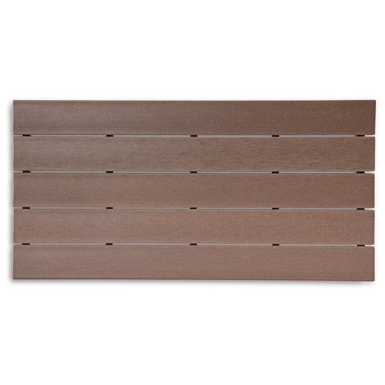 Gray HDPE Rectangular Outdoor Coffee Table with Slatted Top