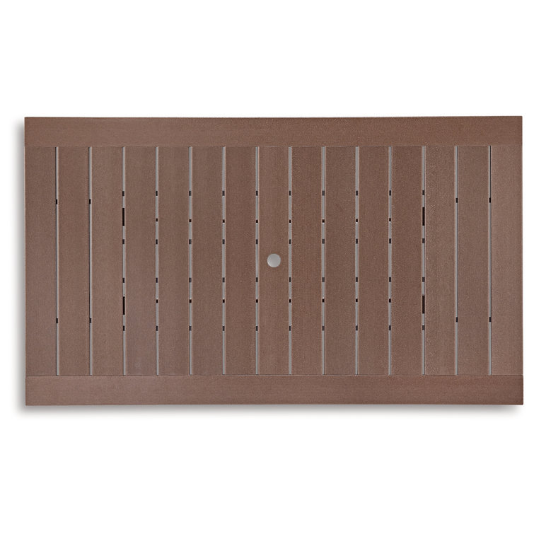 Emmeline 72'' Brown HDPE Transitional Outdoor Dining Table