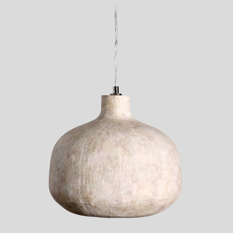 White Concrete Contemporary Pendant Light