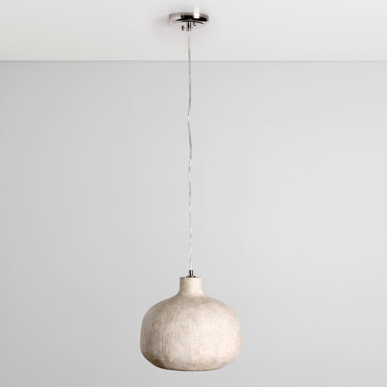White Concrete Contemporary Pendant Light