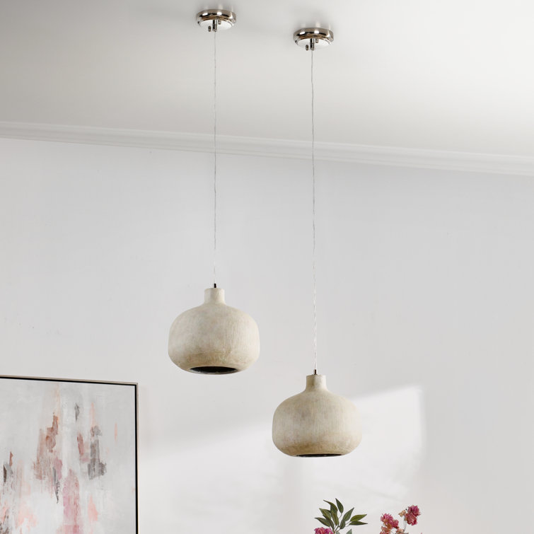 White Concrete Contemporary Pendant Light
