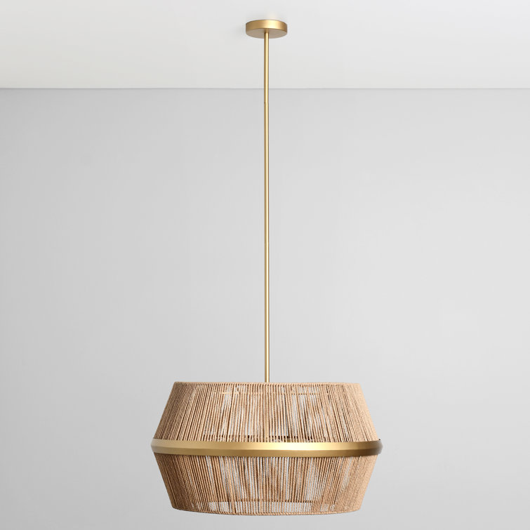 Wendy 26'' Natural Rattan and Iron Chandelier