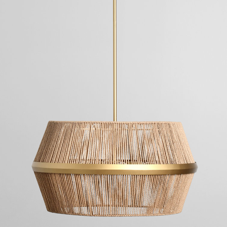 Wendy 26'' Natural Rattan and Iron Chandelier