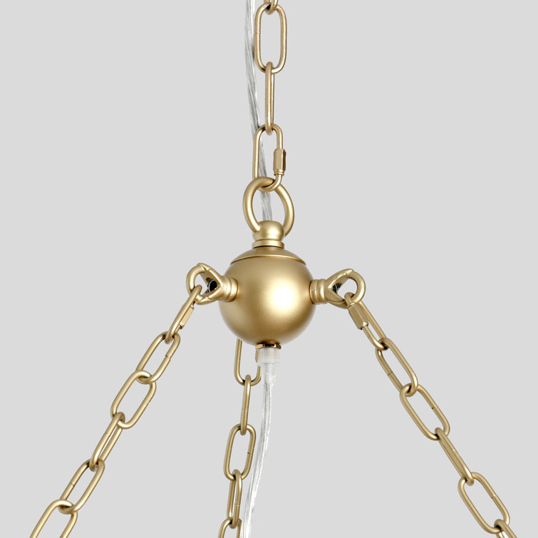 Amanda White Beaded Three-Tier Chandelier