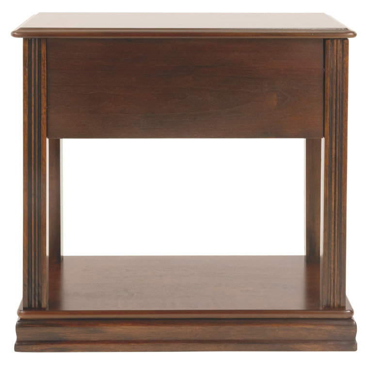 Contemporary Breegin Brown Rectangular Chairside End Table with Storage