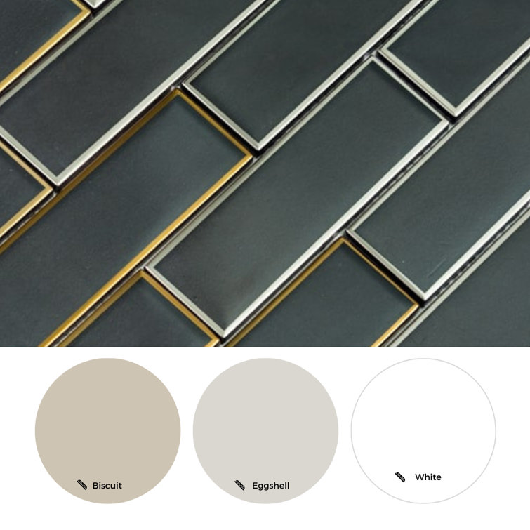 Athena Black 12'' x 12'' Glass Brick Joint Mosaic Tile