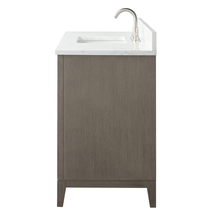 Driftwood Gray 48" Single Sink Bathroom Vanity with Engineered Marble Top