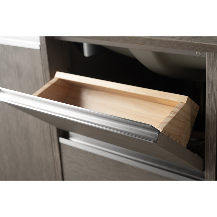 Driftwood Gray 48" Single Sink Bathroom Vanity with Engineered Marble Top