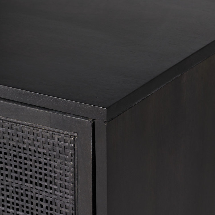 Carmel Natural Mango Wood and Iron 35" Accent Cabinet