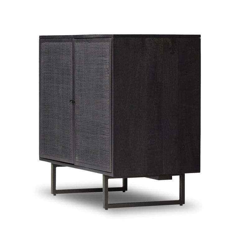 Carmel Natural Mango Wood and Iron 35" Accent Cabinet