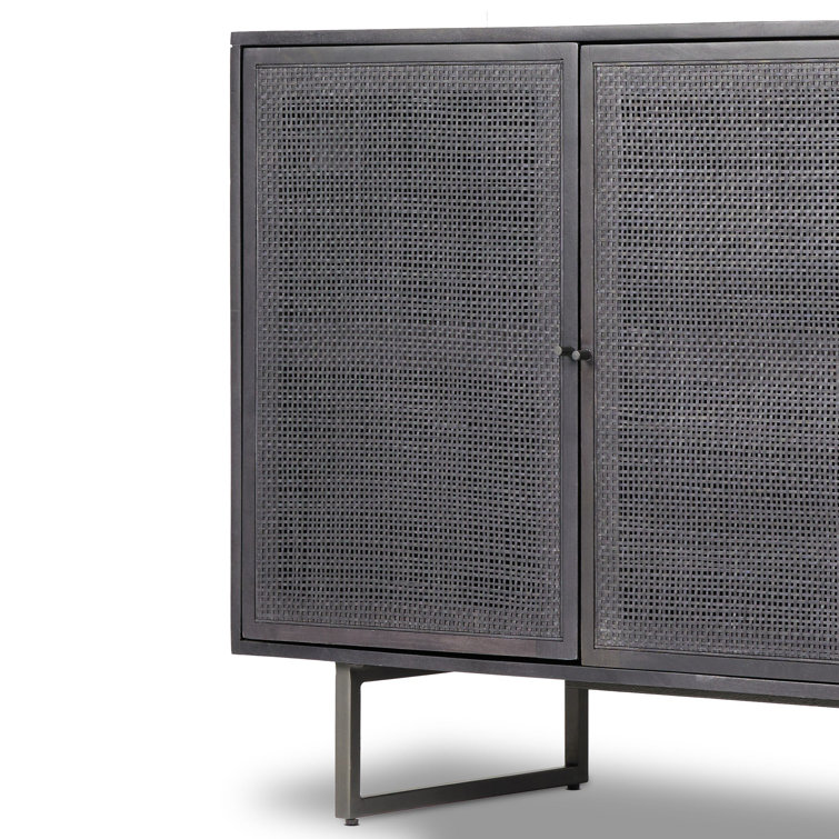 Carmel Natural Mango Wood and Iron 35" Accent Cabinet