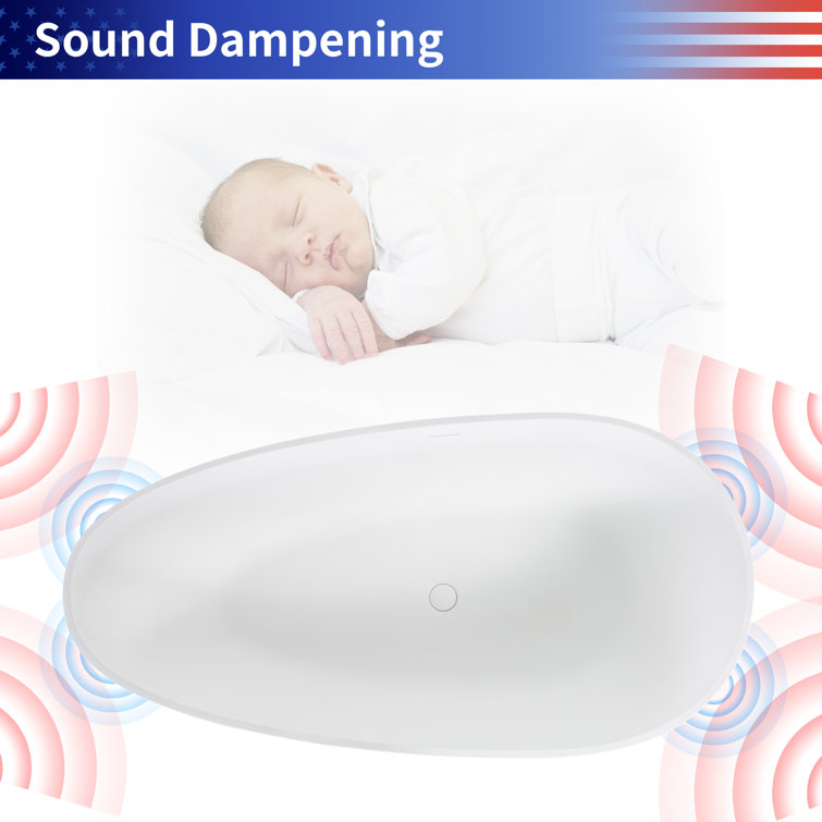 69'' Transparent Grey Solid Surface Freestanding Soaking Bathtub