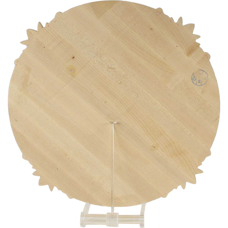 Hand-Carved Red Oak Acanthus Leaf Wood Ceiling Medallion, 16" Diameter
