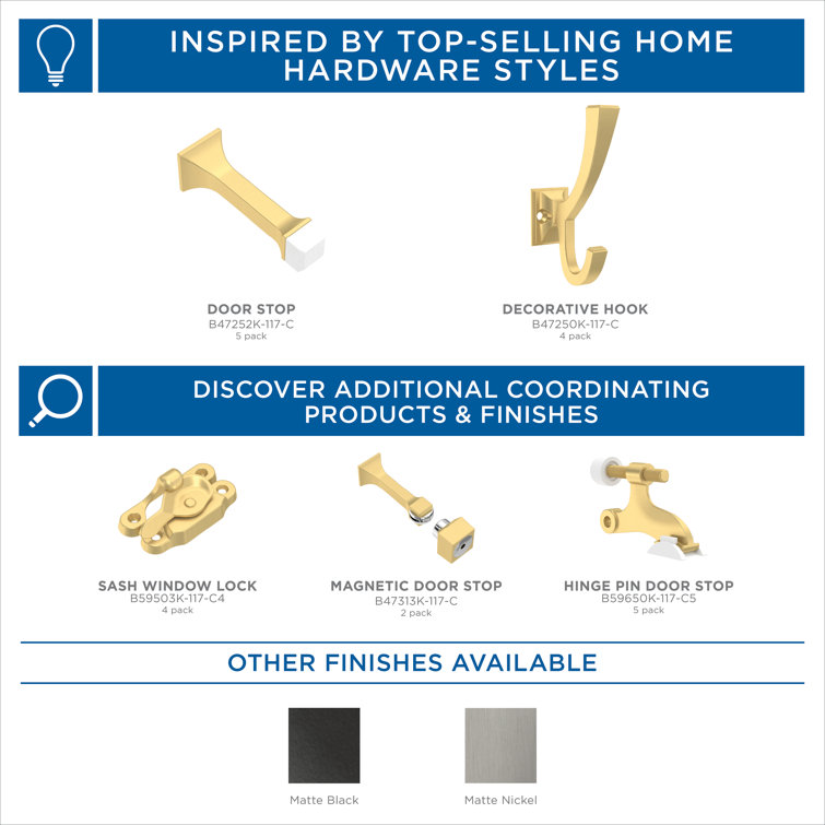 Modern Gold Double Hook Wall Mount Hanger
