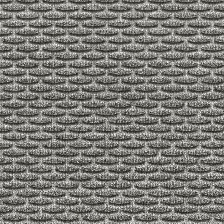 Gray Geometric Non-Slip Outdoor Doormat with Recycled PET Fabric
