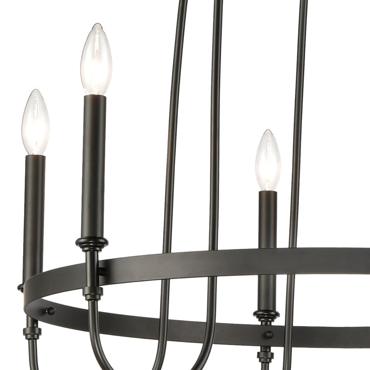 Wickshire Sleek Matte Black 6-Light Traditional Chandelier