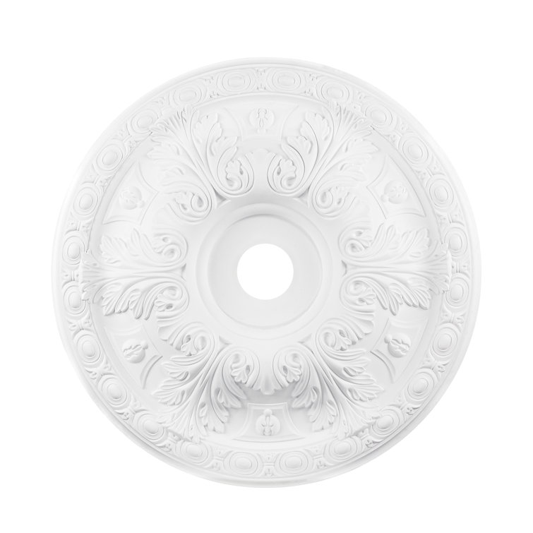 Pennington 28-inch White Ceiling Medallion with Organic Design