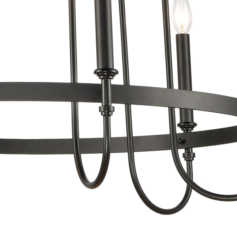 Wickshire Sleek Matte Black 6-Light Traditional Chandelier