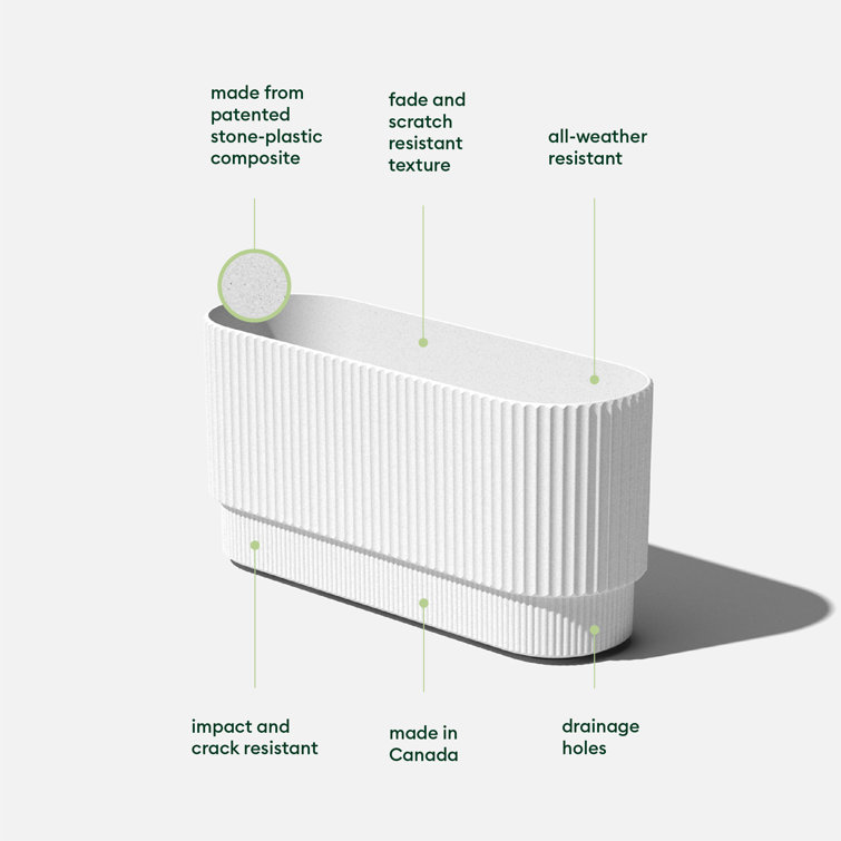 Demi 30" White Concrete-Composite Long Planter