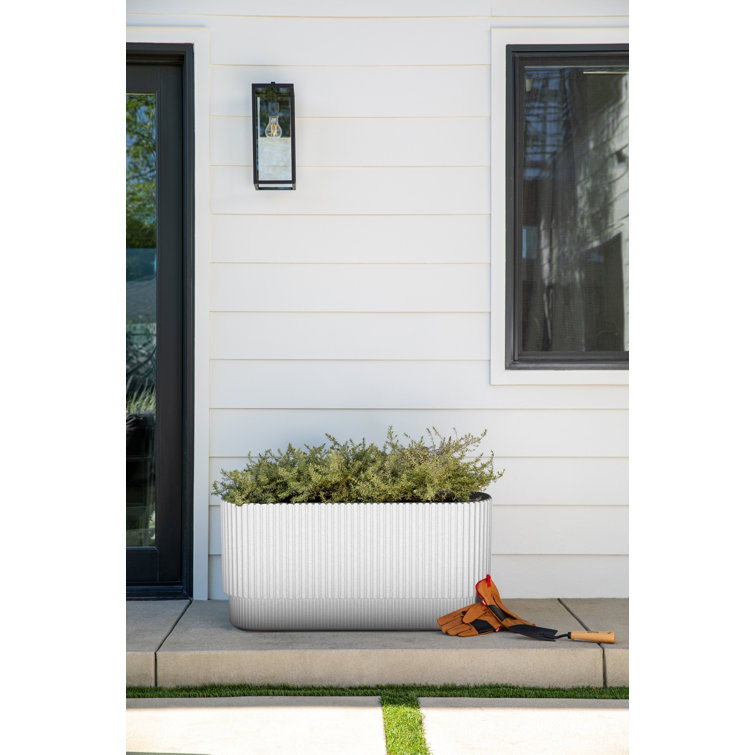 Demi 30" White Concrete-Composite Long Planter