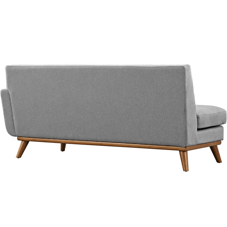 Expectation Gray Tufted Fabric Loveseat with Removable Cushions