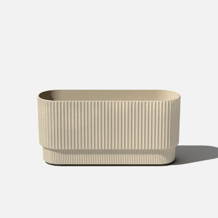 Sand 30" Concrete-Composite Fluted Long Planter