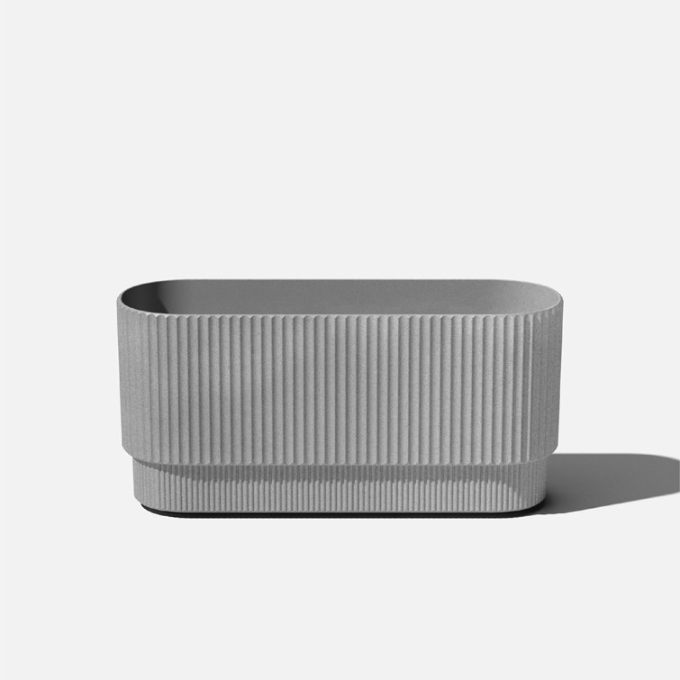 Demi 30" Gray Concrete-Composite Long Planter Set