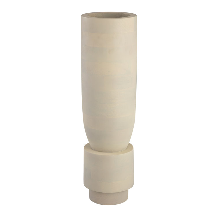 Tall Whitewashed Mango Wood Table Vase