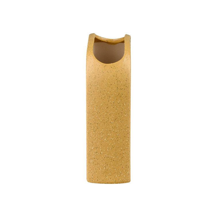 6.75'' Matte Yellow Ceramic Sculptural Table Vase