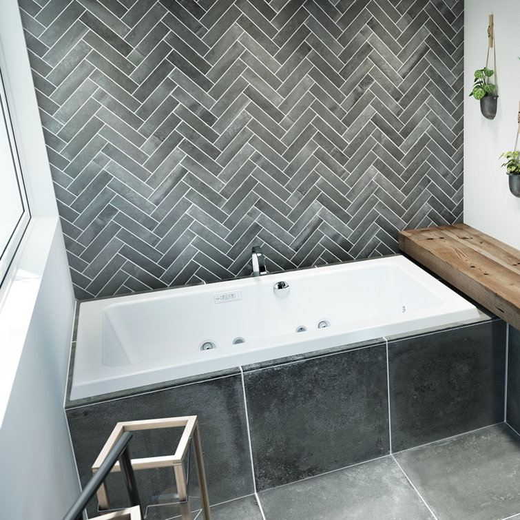Oyster Acrylic 72" x 42" Rectangular Drop-In Soaking Bathtub