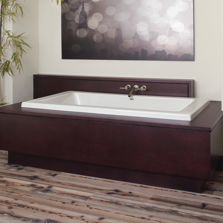 Oyster Acrylic 72" x 42" Rectangular Drop-In Soaking Bathtub