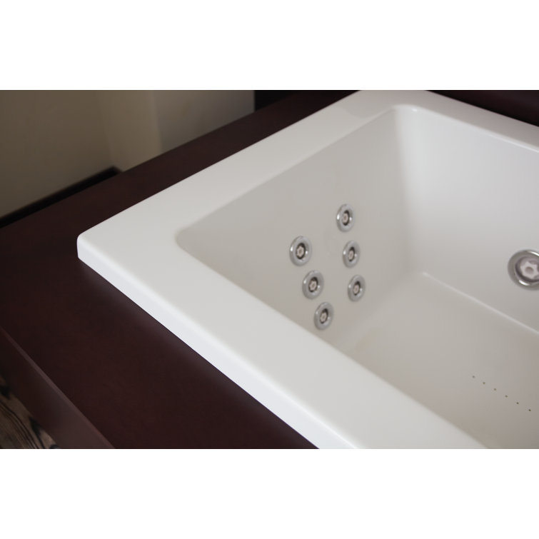 Oyster Acrylic 72" x 42" Rectangular Drop-In Soaking Bathtub