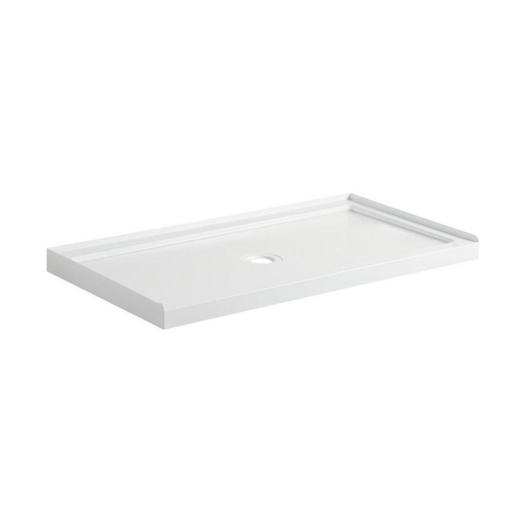 60'' White Rectangular Single Threshold Shower Base