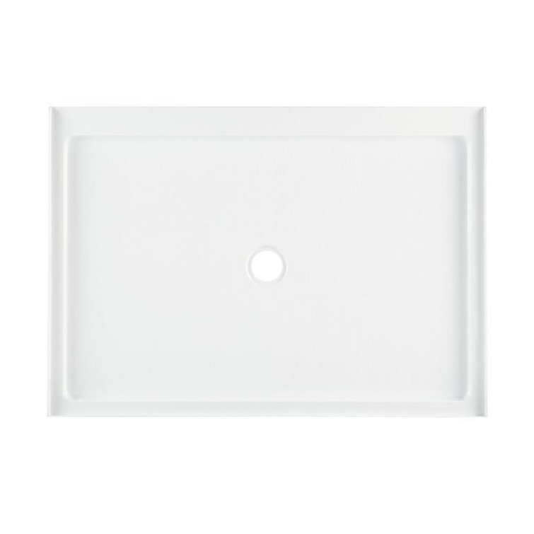 48'' x 36'' White Rectangular Shower Base with Single Threshold